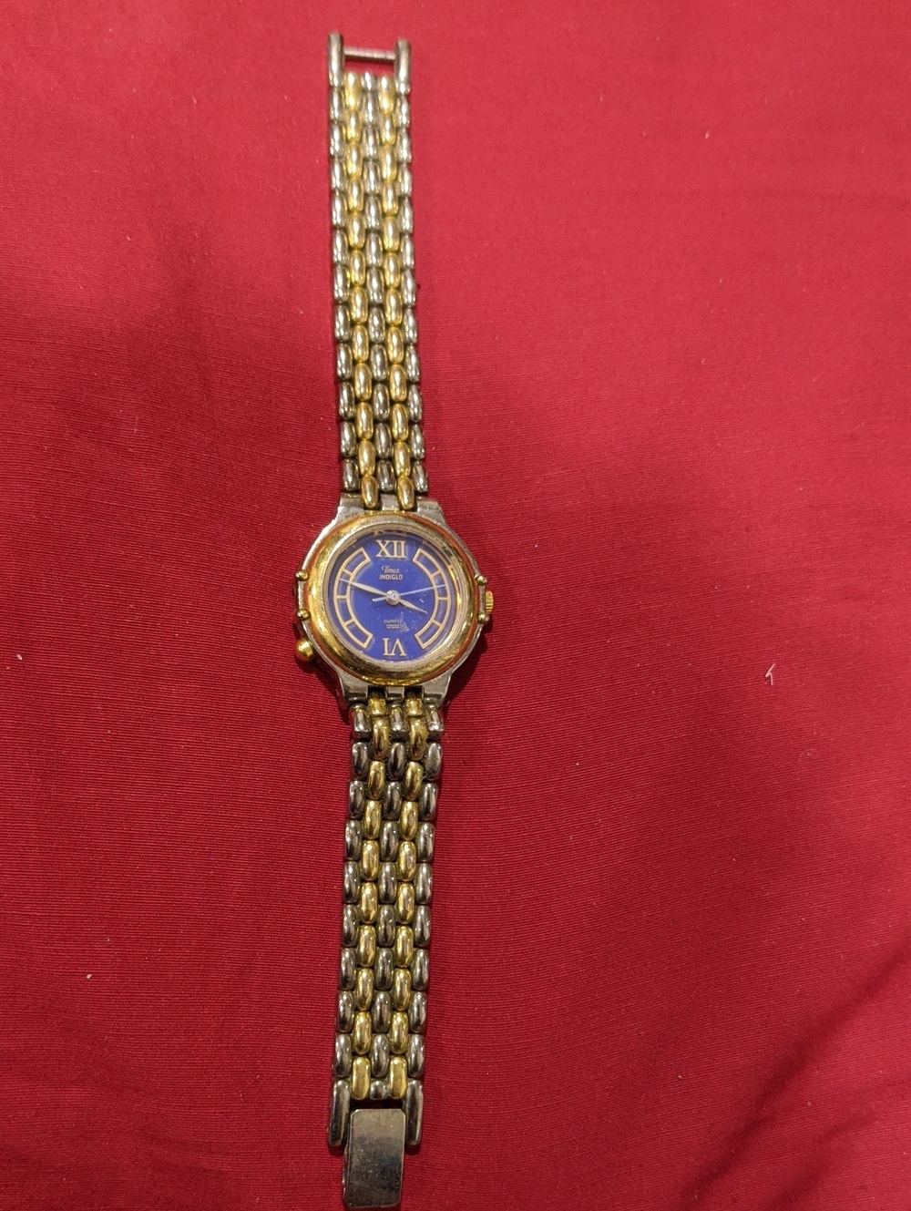 Timex Two-Tone Bracelet Watch with Blue Dial